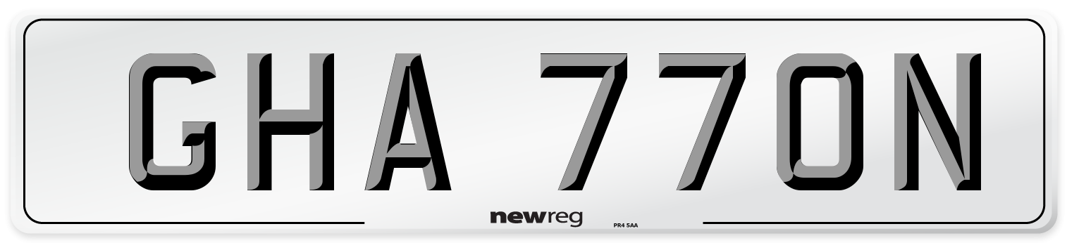 GHA 770N Number Plate from New Reg